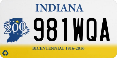 IN license plate 981WQA