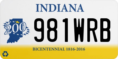IN license plate 981WRB