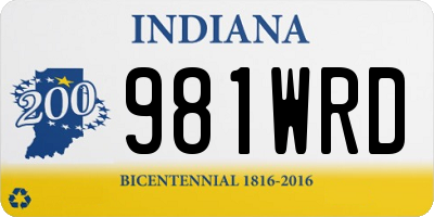 IN license plate 981WRD