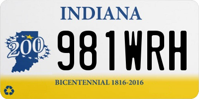 IN license plate 981WRH
