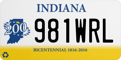 IN license plate 981WRL