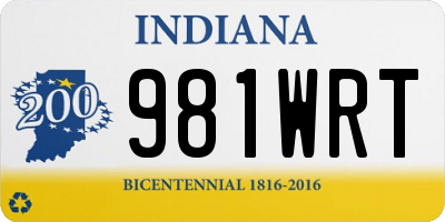 IN license plate 981WRT