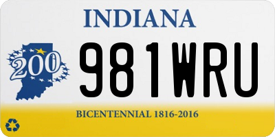 IN license plate 981WRU