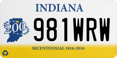 IN license plate 981WRW
