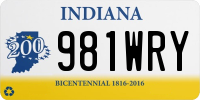 IN license plate 981WRY