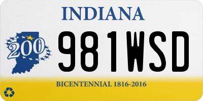 IN license plate 981WSD