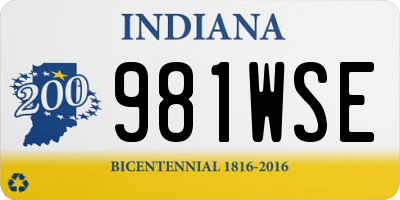 IN license plate 981WSE