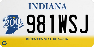 IN license plate 981WSJ