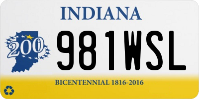 IN license plate 981WSL