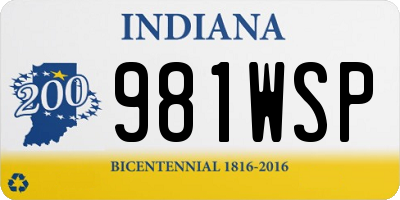 IN license plate 981WSP