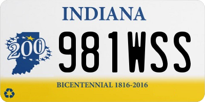 IN license plate 981WSS