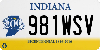 IN license plate 981WSV