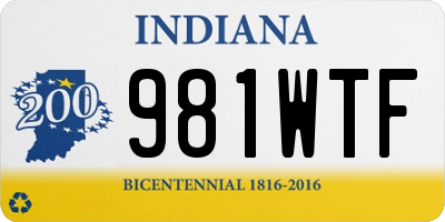 IN license plate 981WTF