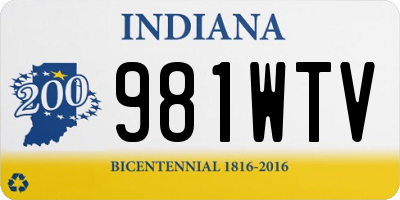 IN license plate 981WTV