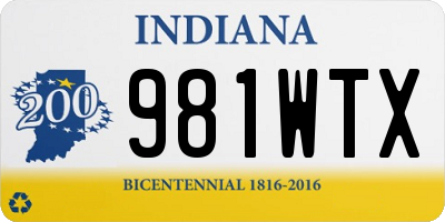 IN license plate 981WTX