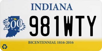 IN license plate 981WTY