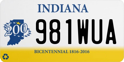 IN license plate 981WUA