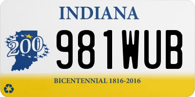 IN license plate 981WUB