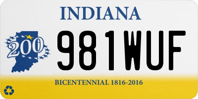 IN license plate 981WUF