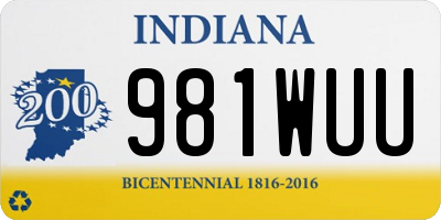 IN license plate 981WUU