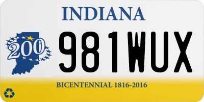 IN license plate 981WUX