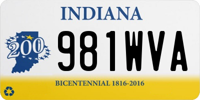 IN license plate 981WVA