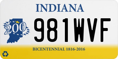 IN license plate 981WVF