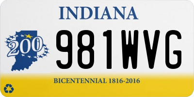 IN license plate 981WVG