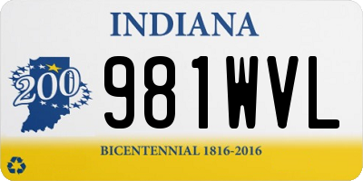 IN license plate 981WVL