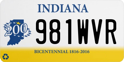 IN license plate 981WVR