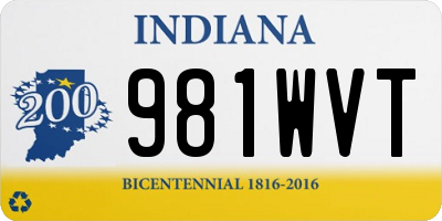 IN license plate 981WVT