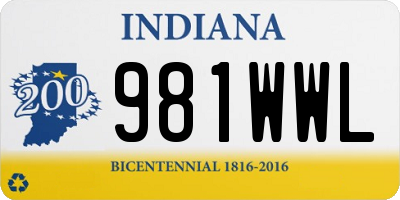 IN license plate 981WWL