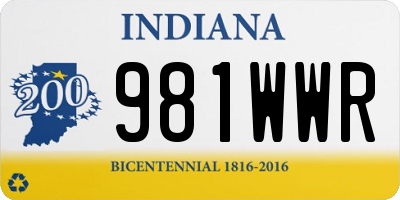 IN license plate 981WWR