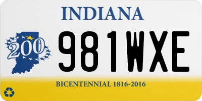 IN license plate 981WXE