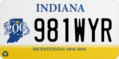 IN license plate 981WYR