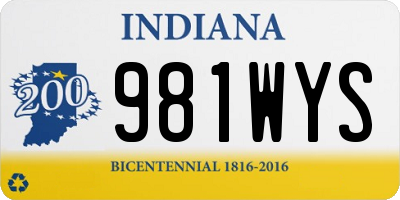 IN license plate 981WYS