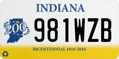 IN license plate 981WZB