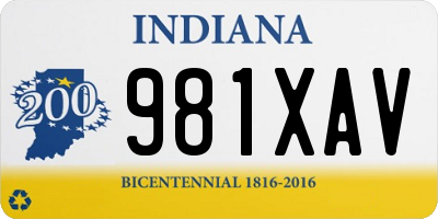 IN license plate 981XAV