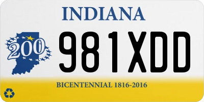 IN license plate 981XDD