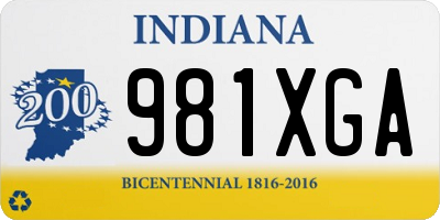 IN license plate 981XGA