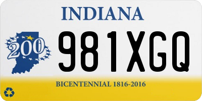 IN license plate 981XGQ