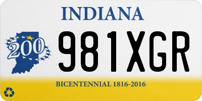 IN license plate 981XGR