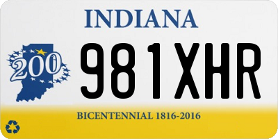 IN license plate 981XHR