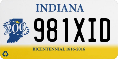 IN license plate 981XID