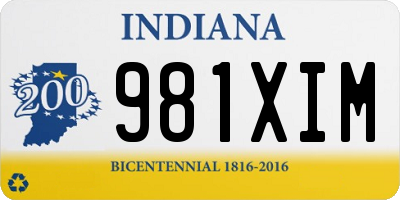 IN license plate 981XIM