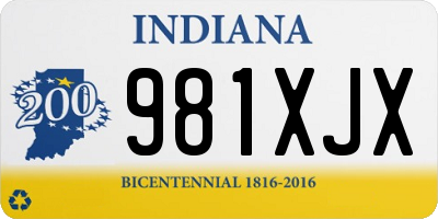 IN license plate 981XJX