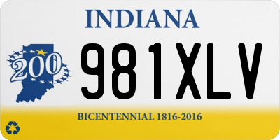 IN license plate 981XLV