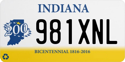 IN license plate 981XNL