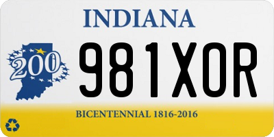 IN license plate 981XOR