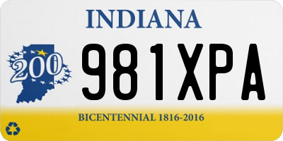 IN license plate 981XPA